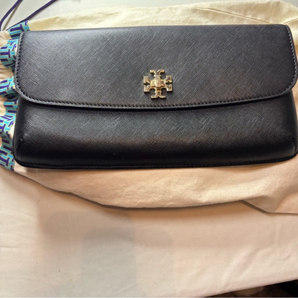 Tory Burch Black Clutch EUC